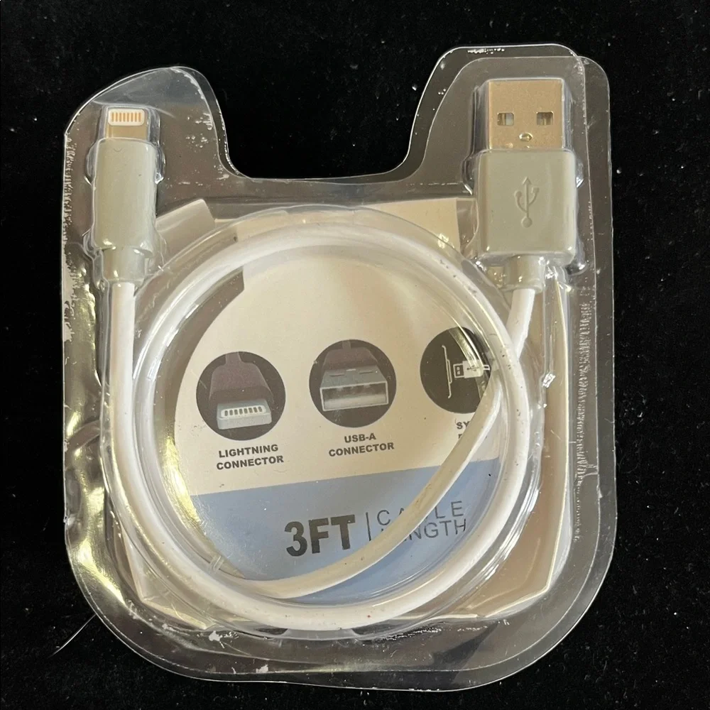 3FT White USB-A to Lightning Charger Cable